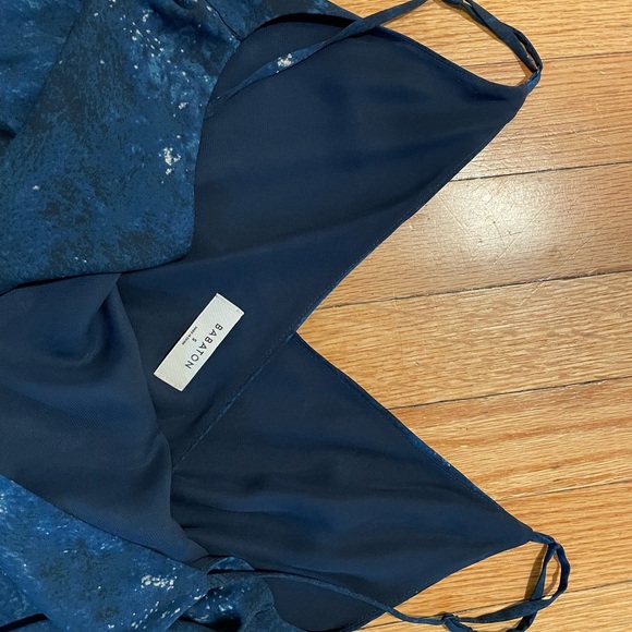 Aritzia Babaton Spaghetti Strap Midnight Blue Dress - Size S - Picture 2 of 3